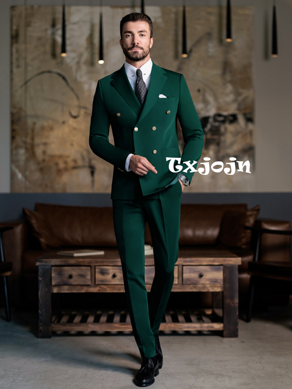 Men Formal Wear Jacket - Costume Homme Vert Formel Slim Fit