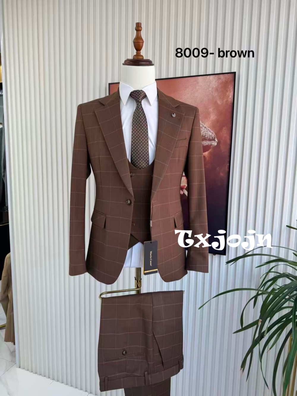 Men Formal Wear Jacket - Costume de smoking à carreaux pour