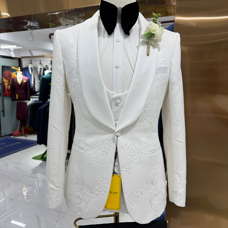 Men Formal Wear Jacket - Costume de mariage pour homme blanc