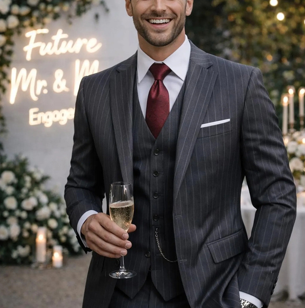 Men'S Formal Wear For Engagement - Costume de Mariage Élégant 3 Pièces
