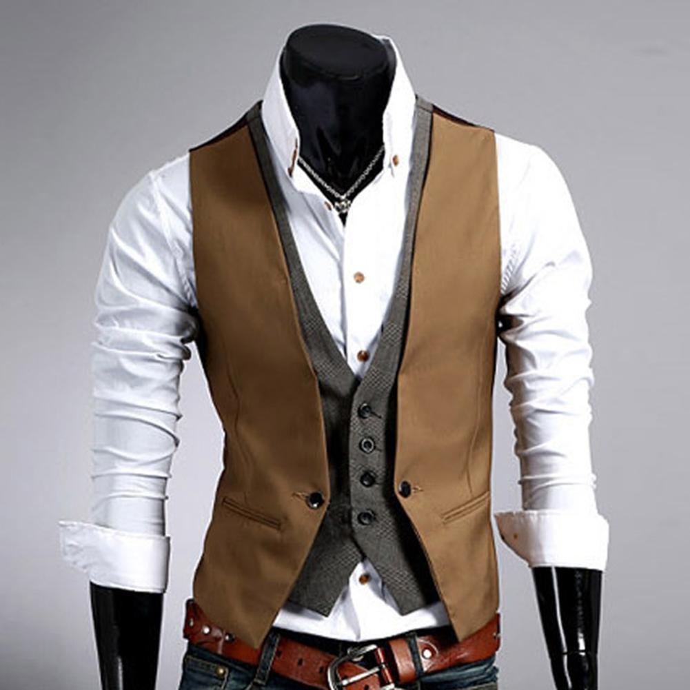 Formal Vest Waistcoat - Hommes formel gilet gilet affaires couleur