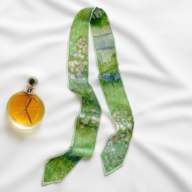 Silk Tie Woven - Foulard long imprimé pour femme, bandeau