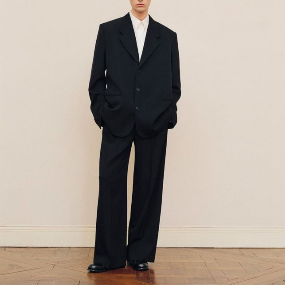 Men Formal Wear Jacket - Ensemble de costume surdimensionné noir pour