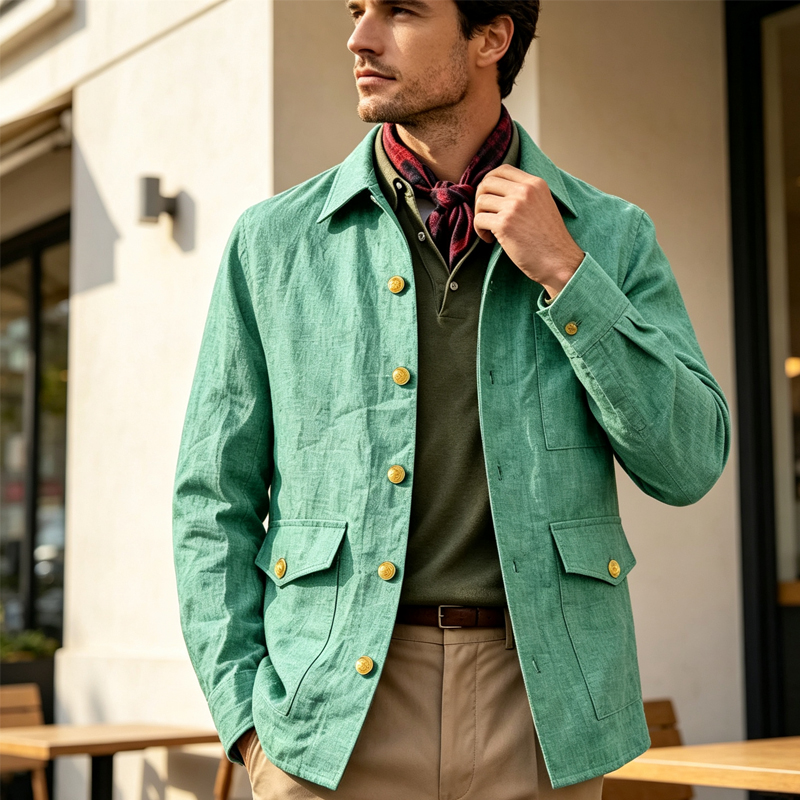 Men Formal Wear Jacket - Veste en lin vintage pour homme,