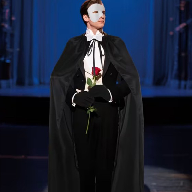 Formal Wear Gloves Men - Costume d'Halloween Phantom Opera avec cape,