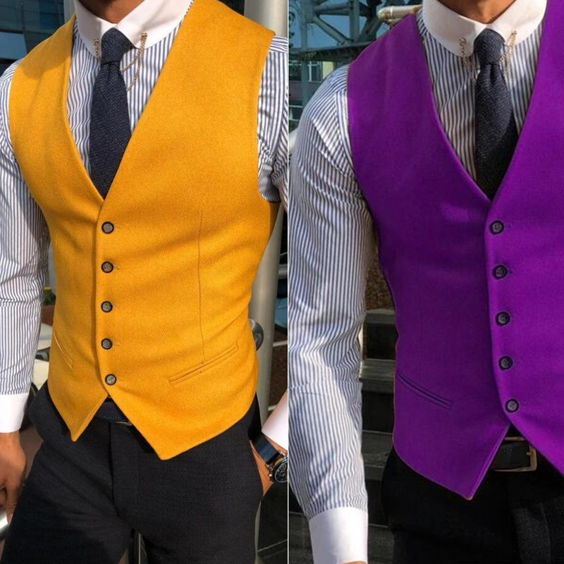 Formal Vest Waistcoat - Gilet en Coton Mélangé GlaClassic pour