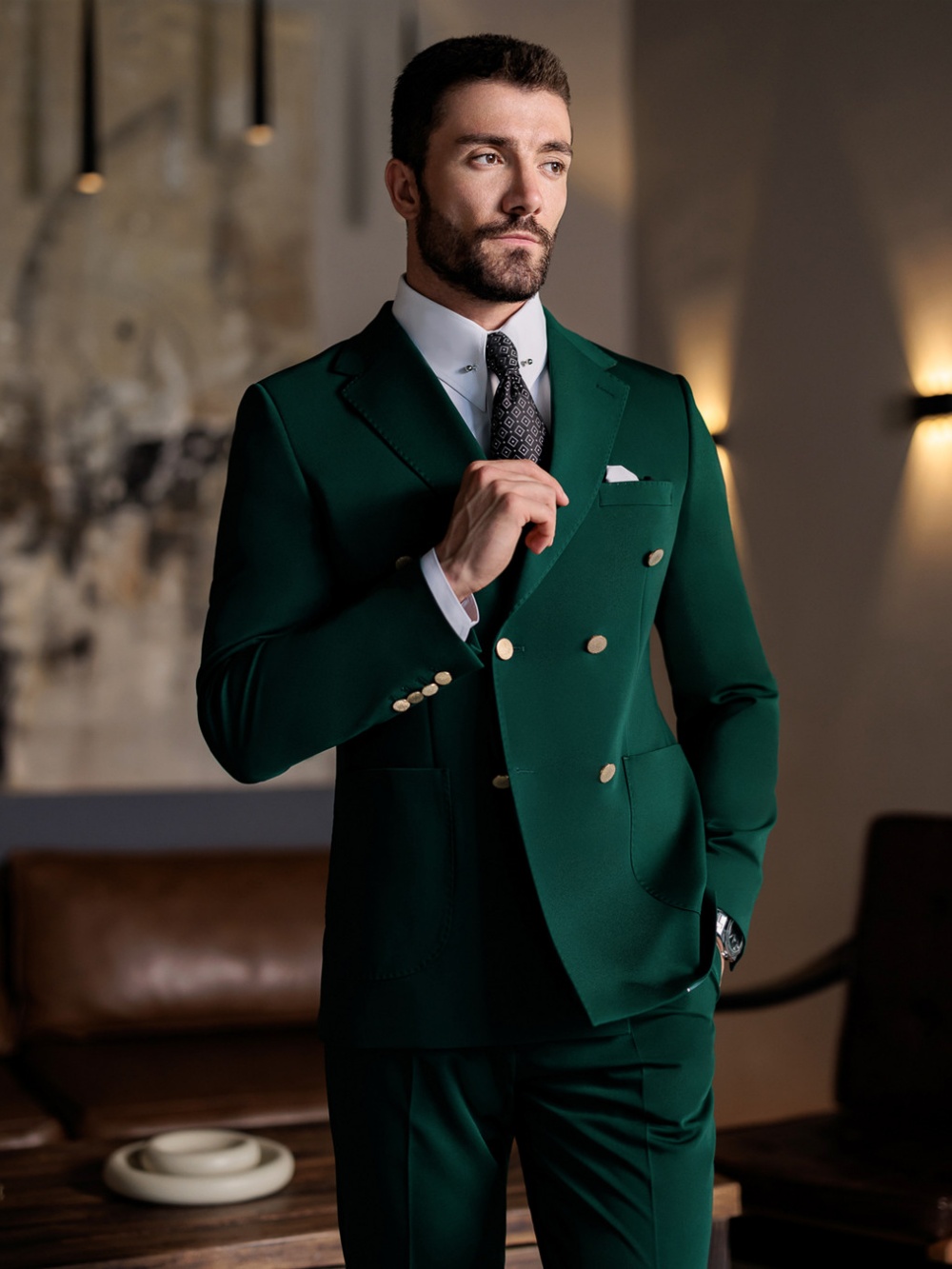 Costume Homme Vert Formel Slim - Men Formal Wear Jacket avis et prix