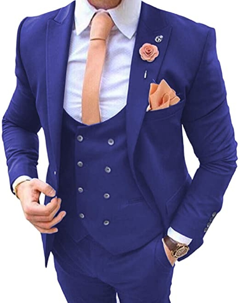 Costume Homme Bleu Marine 3 Pi - Men Formal Wear Jacket avis et prix