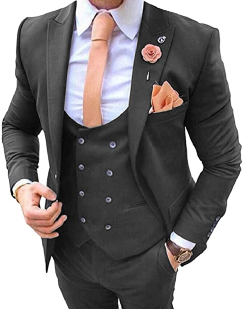 Costume Homme Bleu Marine 3 Pi - Men Formal Wear Jacket avis et prix