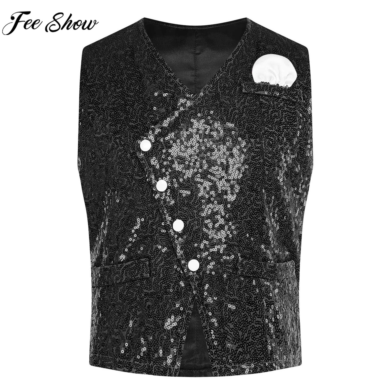 Gilet à paillettes brillantes  - Formal Vest Waistcoat avis et prix