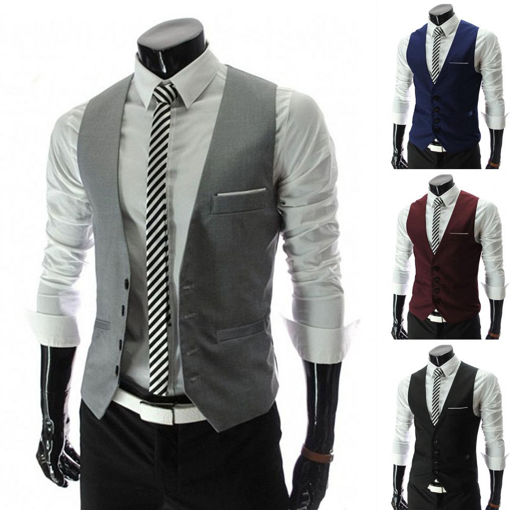 Hommes Gilet simple boutonnage - Formal Vest Waistcoat avis et prix