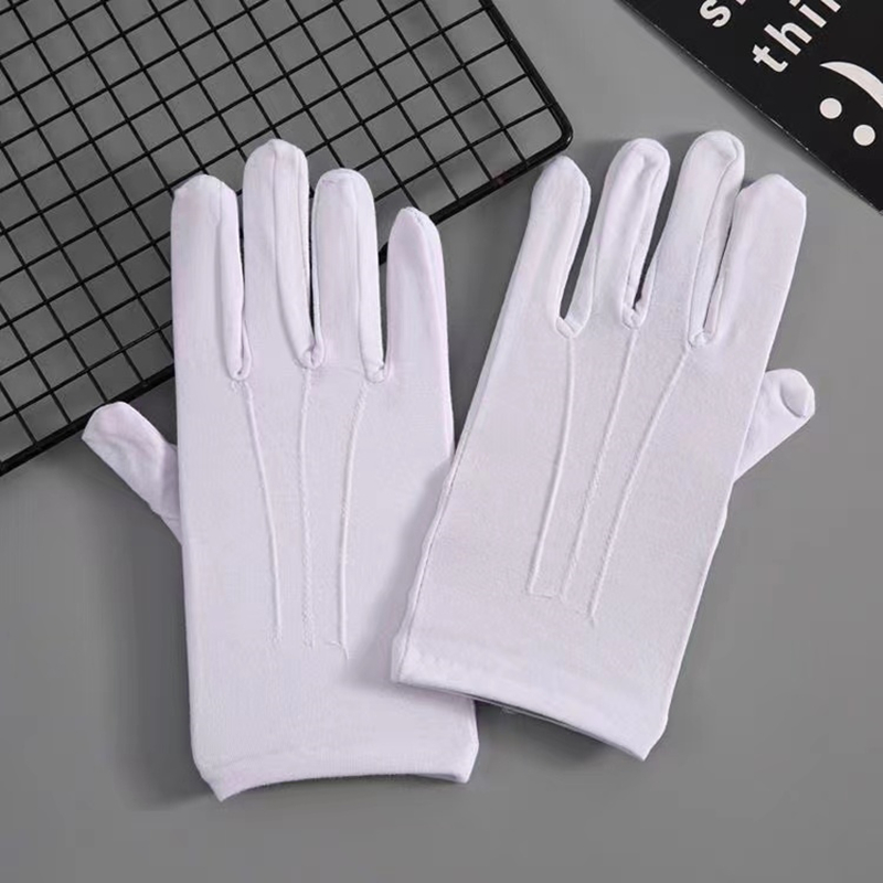 4 pièces gants en coton blanc  - Formal Wear Gloves Men avis et prix