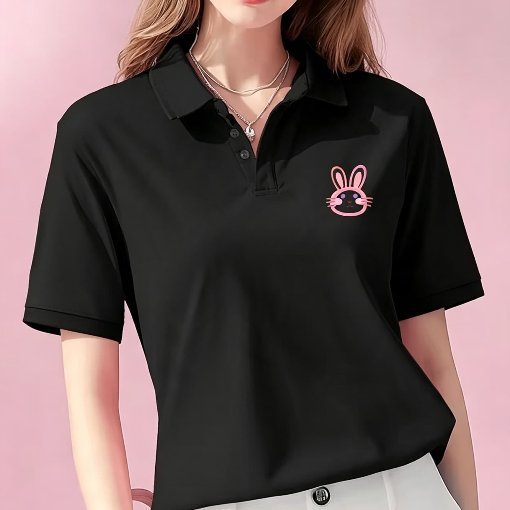 Polo unisexe noir à col à reve - Men'S Polo Formal Wear avis et prix